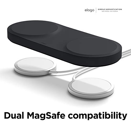 elago MS Cargador Duo Compatible con Cargador MagSafe - Estación de Carga inalámbrica 2 en 1 Compatible con iPhone 12, Pro, Pro-MAX, Mini, Compatible con AirPods Pro [Cargador no Incluido] (Negro)