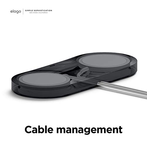 elago MS Cargador Duo Compatible con Cargador MagSafe - Estación de Carga inalámbrica 2 en 1 Compatible con iPhone 12, Pro, Pro-MAX, Mini, Compatible con AirPods Pro [Cargador no Incluido] (Negro)