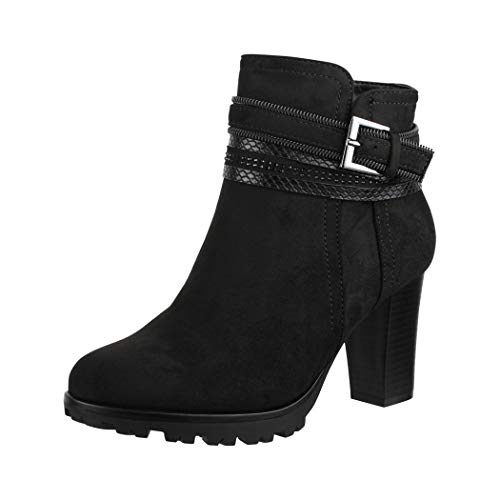 Elara Botines para Mujer Chunkyrayan Negro 2018 C292-1-Black-42