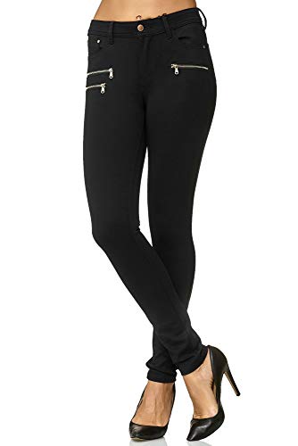 elara Pantalones Elásticos de Mujer Skinny Fit Jegging Chunkyrayan Negro H86 40 (L)