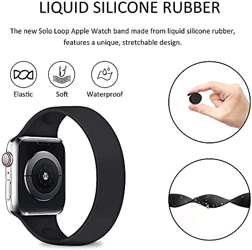 Elástica Deportiva Correa Compatible con iWatch 38mm 40mm 41mm 42mm 44mm 45mm,Pulseras Solo Loop de Silicona Compatible con Apple Watch SE Series 7/6/5/4/3/2/1,Repuesto Banda,Antiguo-XS