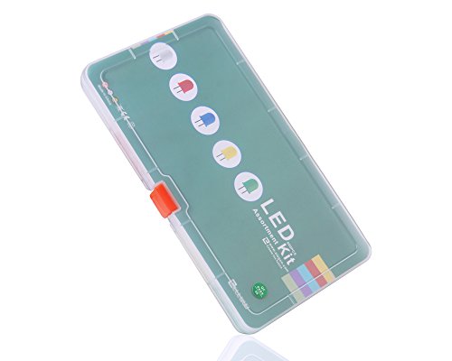 ELEGOO 3mm y 5mm Diffused y Clear Assorted LED Diodos Kit 5 Colores para Arduino (Paquete de 600)