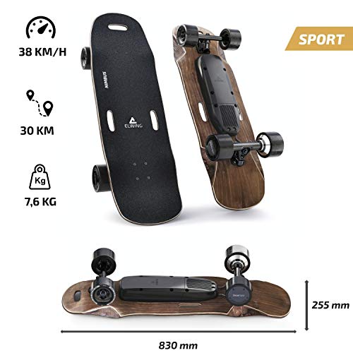 Elwing Boards - Monopatin Eléctrico Adulto Modular - Skateboard Powerkit Nimbus Sport - Doble Motor 38Km/h - Batería Larga duración 30 Km - IP65 a Prueba de Agua y Polvo - Diseñado en Francia