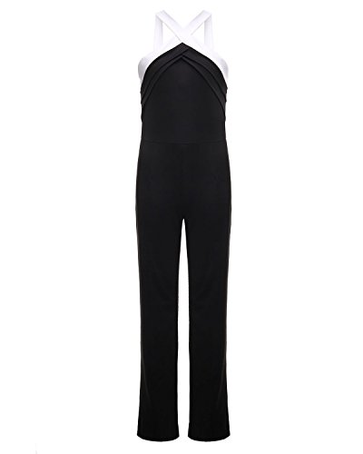 emmarcon Chándal con pantalón largo vestido de ceremonia de mujer elegante casual Party Negro S