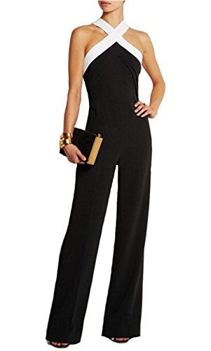 emmarcon Chándal con pantalón largo vestido de ceremonia de mujer elegante casual Party Negro S