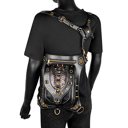 En stock Ebay Bolsa de cadena para mujer, bolsa pequeña Steampunk retro, bolsa de mensajero de hombro para mujer, bolsa de cintura para mujer