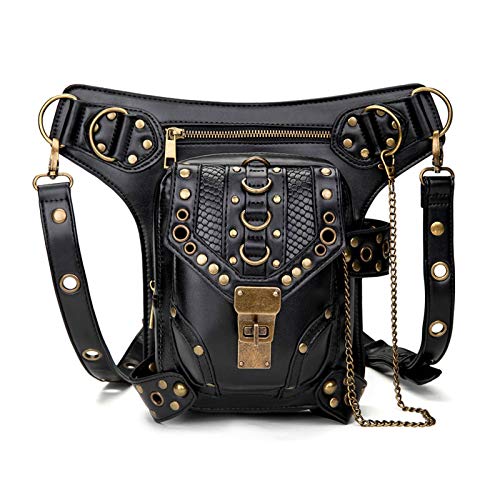 En stock Ebay Bolsa de cadena para mujer, bolsa pequeña Steampunk retro, bolsa de mensajero de hombro para mujer, bolsa de cintura para mujer