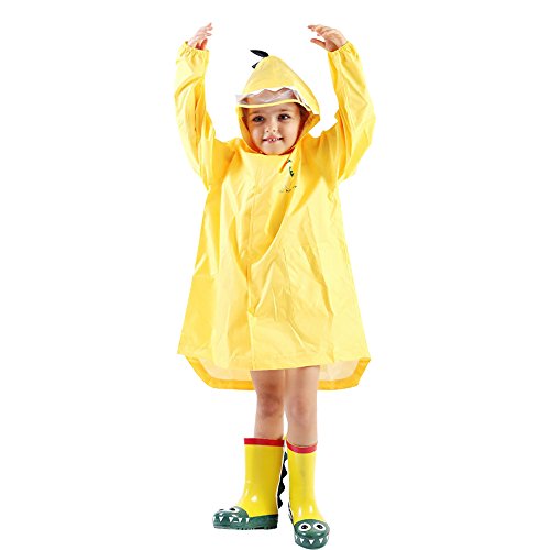 enbihouse Chubasquero para niños, Capa de Lluvia de Dibujos Animados para niños Chaqueta de Lluvia al Aire Libre con Forma de Dinosaurio para niños o niñas (M)