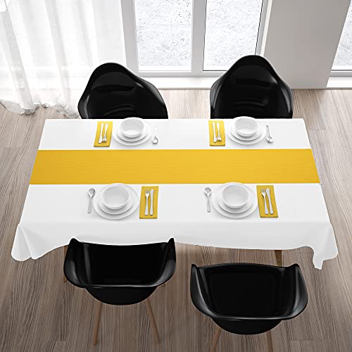 Encasa Homes Camino de Mesa para 8 Seater Comedor - Amarillo - Grande 40 x 230 cm, 100% Algodón Teñido Liso Colores Sólidos Decorativos para Fiesta, Restaurante - Lavable a Máquina