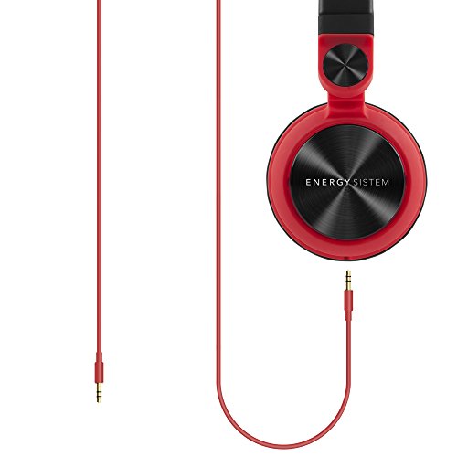 Energy Sistem DJ2 - Auriculares (rotación 180º, cable extraíble, plegables), color rojo