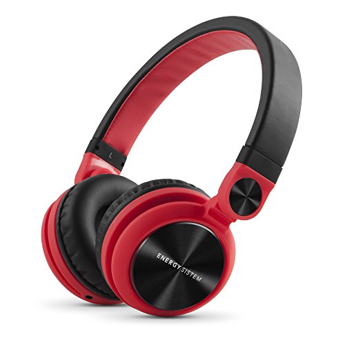 Energy Sistem DJ2 - Auriculares (rotación 180º, cable extraíble, plegables), color rojo