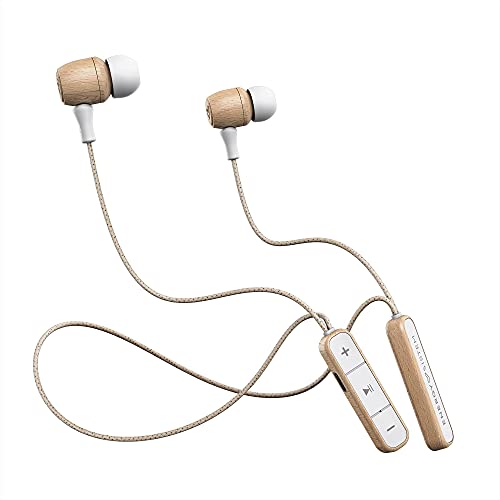 Energy Sistem Earphones Eco Bluetooth Beech Wood Auriculares (Intrauditivos, Madera Sostenible, Cable de cáñamo, Micrófono, USB Tipo C, Bluetooth 5.1)- Haya