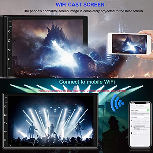 ENGERWALL 7 Pulgadas Android 10 RDS Radio de Coche 2 DIN 1080P HD Pantalla Táctil Car Stereo Bluetooth Car Radio con WiFi+Llamadas Manos Libres+Audio/Video+Navegación GPS+Cámara de Respaldo+USB Doble