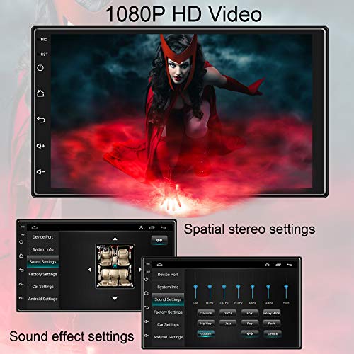 ENGERWALL 7 Pulgadas Android 10 RDS Radio de Coche 2 DIN 1080P HD Pantalla Táctil Car Stereo Bluetooth Car Radio con WiFi+Llamadas Manos Libres+Audio/Video+Navegación GPS+Cámara de Respaldo+USB Doble