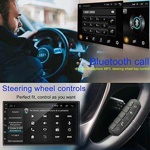 ENGERWALL 7 Pulgadas Android 10 RDS Radio de Coche 2 DIN 1080P HD Pantalla Táctil Car Stereo Bluetooth Car Radio con WiFi+Llamadas Manos Libres+Audio/Video+Navegación GPS+Cámara de Respaldo+USB Doble