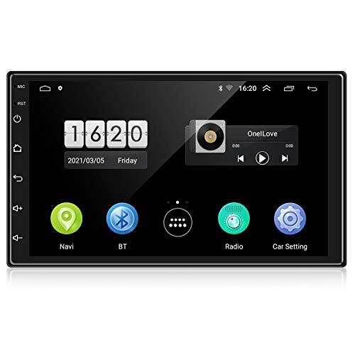 ENGERWALL 7 Pulgadas Android 10 RDS Radio de Coche 2 DIN 1080P HD Pantalla Táctil Car Stereo Bluetooth Car Radio con WiFi+Llamadas Manos Libres+Audio/Video+Navegación GPS+Cámara de Respaldo+USB Doble