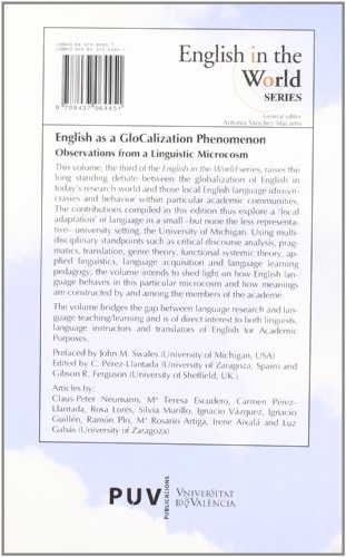 English as a GloCalization Phenomenon. Observations from a Linguistic Microcosm: 3 (English In The World Series)