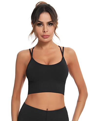 Enjoyoself Sujetador Deportivos Yoga Jogging Lencería Sujetador Acolchado Ropa Interior Deportiva Push Up Brassiere Elástico Almohadillas Extraíbles M