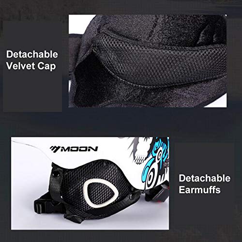 EnzoDate Último Casco de esquí Ligero, Casco de Snowboard para Hombres, Mujeres con Orejeras Desmontables para Regular la Temperatura Corporal