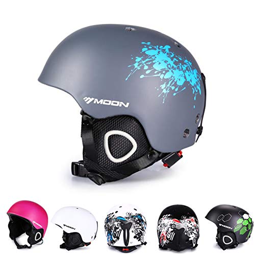 EnzoDate Último Casco de esquí Ligero, Casco de Snowboard para Hombres, Mujeres con Orejeras Desmontables para Regular la Temperatura Corporal