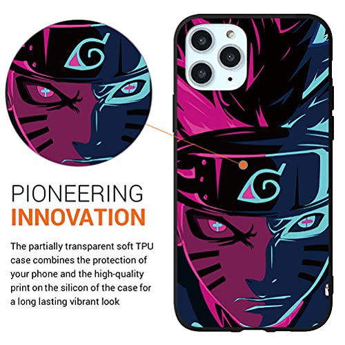 Eouine [2 Piezas] Fundas para Samsung Galaxy A8 2018 5,6",Anti Golpes Suave TPU Silicona Carcasa con Naruto-Manga Anime Ninja Patrón Antichoque Protectora Case Compatible con Samsung A8 2018, 01