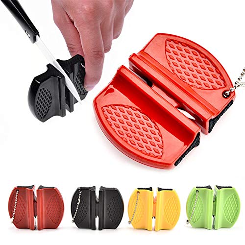 Equipo de camping Pocket Cuchillo Sacapuntas Herramienta Cerámica Rod Tungsteno Accesorios para exteriores Damasco Cuchillos Cuchillos de cocina EDC Artilugio (Color : Random)