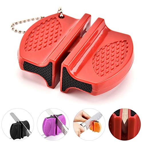 Equipo de camping Pocket Cuchillo Sacapuntas Herramienta Cerámica Rod Tungsteno Accesorios para exteriores Damasco Cuchillos Cuchillos de cocina EDC Artilugio (Color : Random)