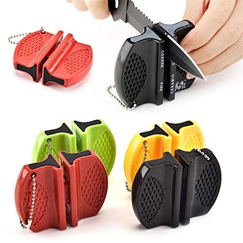 Equipo de camping Pocket Cuchillo Sacapuntas Herramienta Cerámica Rod Tungsteno Accesorios para exteriores Damasco Cuchillos Cuchillos de cocina EDC Artilugio (Color : Random)