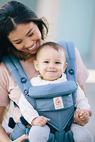 Ergobaby Mochila Portabebé Ergonómica Omni 360 Cool Air Mesh Oxford Azul, 4-Posiciones de Porteo