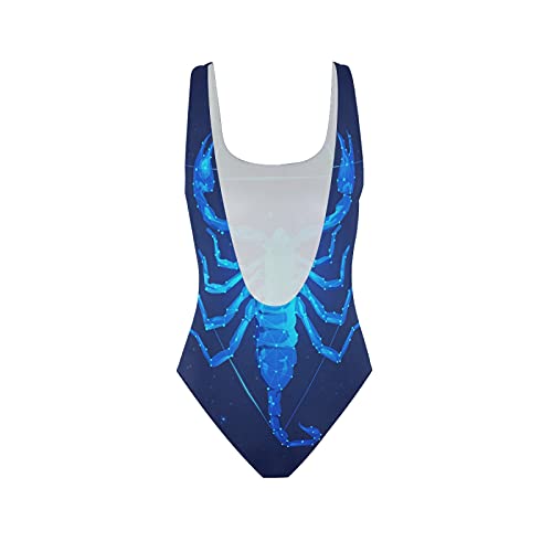 Escorpión Azul Espacio Escorpión Bañadores de Mujer Traje de Una Pieza Bañador Ropa de Baño Monokini para Chica