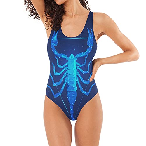 Escorpión Azul Espacio Escorpión Bañadores de Mujer Traje de Una Pieza Bañador Ropa de Baño Monokini para Chica