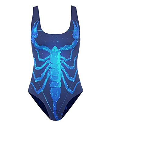 Escorpión Azul Espacio Escorpión Bañadores de Mujer Traje de Una Pieza Bañador Ropa de Baño Monokini para Chica