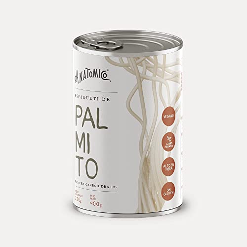 Espagueti bajo en carbohidratos | pasta vegetal de palmito Anatomico | baja en calorías | sin gluten (Pack de 6)