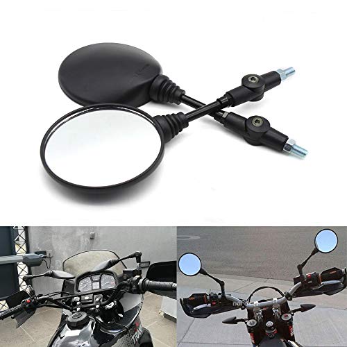 Espejo Retrovisor Universal de Moto 8 mm/10 mm ajustabl - negro, 1 par