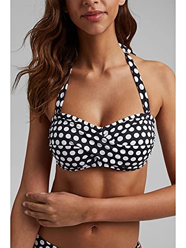 Esprit Crosby Beach Padded Bandeau Parte de Arriba de Bikini, Negro (Black 001), 42 para Mujer