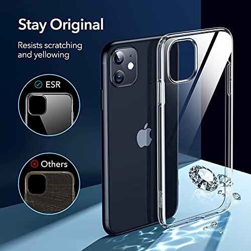 ESR Funda Compatible con iPhone 11(2019) 6,1”, Carcasa Antigolpes y Anti- Arañazos con Parachoques de TPU Suave Flexible, Compatible con Carga Inalambrica, Transparente