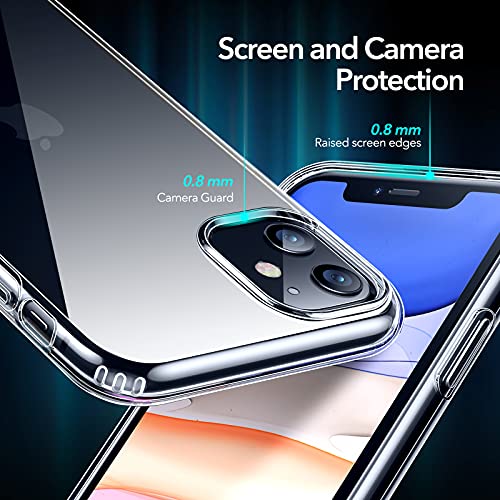 ESR Funda Compatible con iPhone 11(2019) 6,1”, Carcasa Antigolpes y Anti- Arañazos con Parachoques de TPU Suave Flexible, Compatible con Carga Inalambrica, Transparente