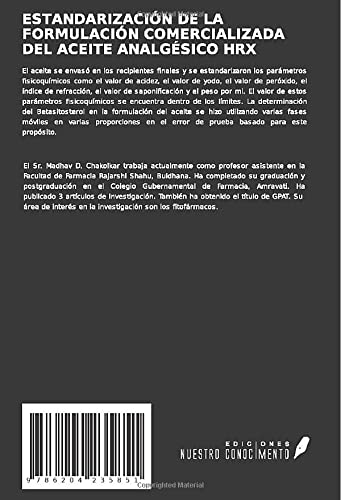 ESTANDARIZACIÓN DE LA FORMULACIÓN COMERCIALIZADA DEL ACEITE ANALGÉSICO HRX