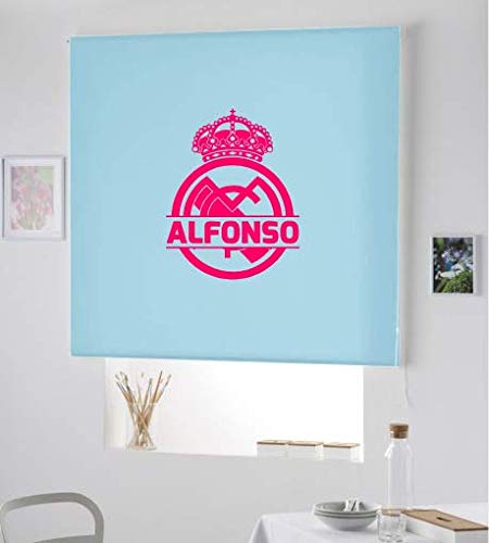 Estor Iroa Personalizable / Escudo Futbol Madrid ¡ESTORES ENROLLABLES TRANSLUCIDOS! (130X170, Azul Celeste)