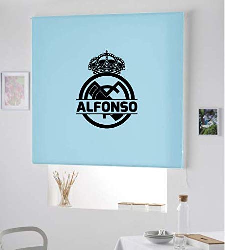 Estor Iroa Personalizable / Escudo Futbol Madrid ¡ESTORES ENROLLABLES TRANSLUCIDOS! (130X170, Azul Celeste)