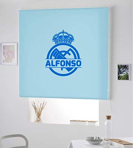 Estor Iroa Personalizable / Escudo Futbol Madrid ¡ESTORES ENROLLABLES TRANSLUCIDOS! (130X170, Azul Celeste)