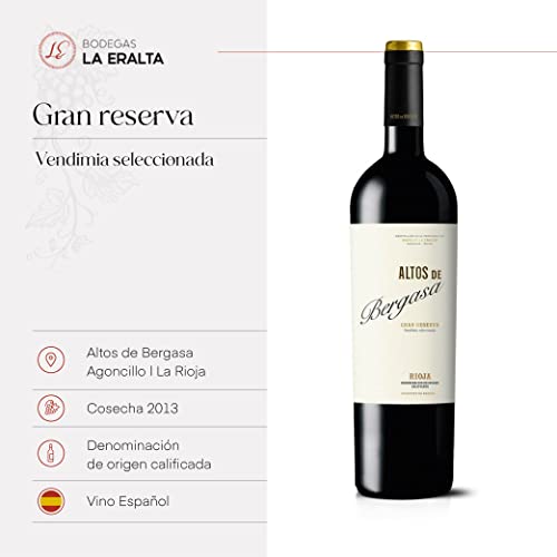 Estuche Regalo Vino tinto de Rioja Gran Reserva Altos de Bergasa Denominación de Origen - Pack de 2 botellas de 750 ml - 5 años de maduración con 36 meses en barrica - Vinos de Rioja Premiun