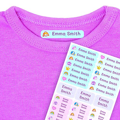 Etiquetas termoadhesivas personalizadas con tu texto | Etiquetas para la ropa, con dibujos y texto personalizado. 40 U. en hoja laminada FUNNY FANTASY