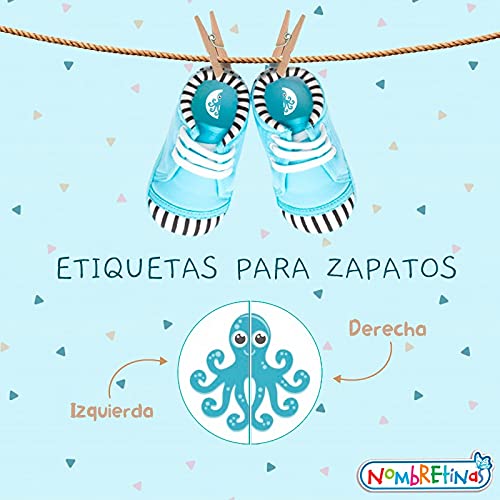 Etiquetas zapatos para diferenciar derecho izquierdo. 20 pares pegatinas niños escuela niña. der izq