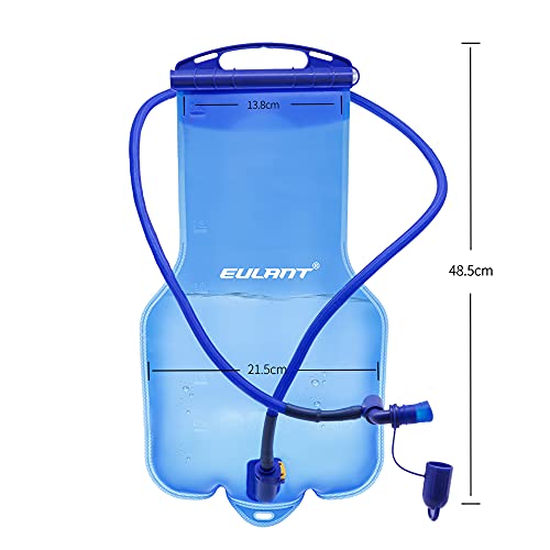 EULANT TPU Bolsa de Agua 1L/2L/3L Vejiga de Hidratación Deportivas 1.5L/2.5L Water Bladder para Correr Ciclismo Senderismo,Capacidad Ajustable & con Funda Protectora para Manguera, Sin BPA