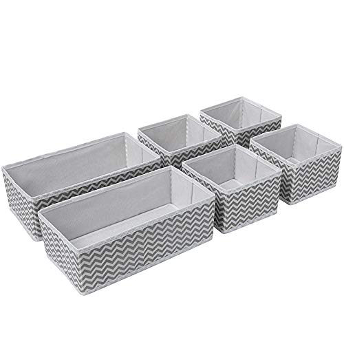 Evance 12 Caja de Organizadores Almacenamiento Plegable para Cajones, Organizador de cajones Tela para Ropa Interior, Sujetadores(12PCS-Gris)