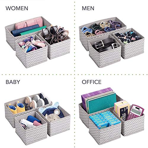 Evance 12 Caja de Organizadores Almacenamiento Plegable para Cajones, Organizador de cajones Tela para Ropa Interior, Sujetadores(12PCS-Gris)