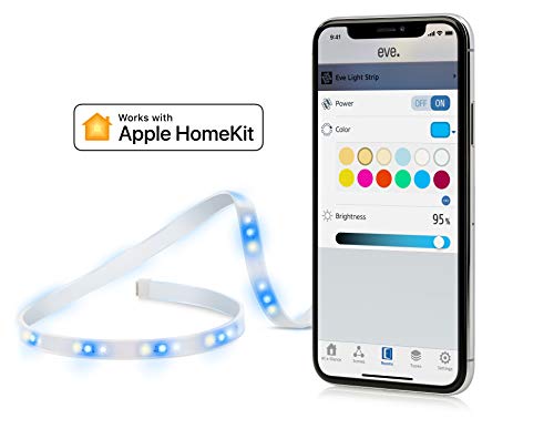 Eve Light Strip - Tira de luz LED inteligente, luz blanca de espectro completo y a color, 1800 lúmenes, no necesita centralita, Iluminación adaptable, HomeKit