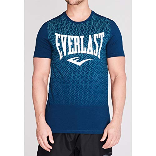 Everlast - Camiseta de cuello redondo para hombre, con estampado geométrico Azul azul XL