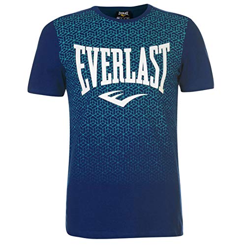 Everlast - Camiseta de cuello redondo para hombre, con estampado geométrico Azul azul XL